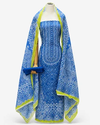 Zam Zam Blue White Bandana Lime Edge