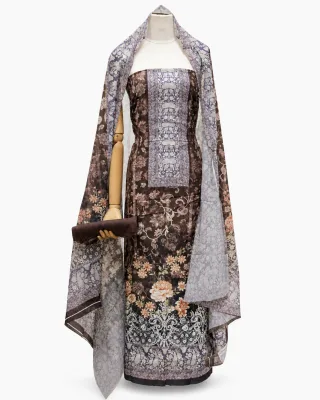 Zam Zam Mauve Brown Floral Lace
