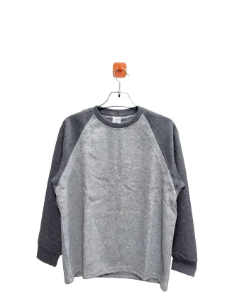 Men's Light Heather Grey/Medium Brown Color-Block Raglan Crewneck Sweatshirt