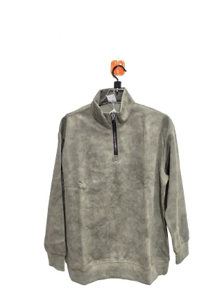 Men's Wheat Green Half-Zip Mock Neck Sweatshirt