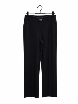 Trend Midnight Black Straight-Leg Trousers