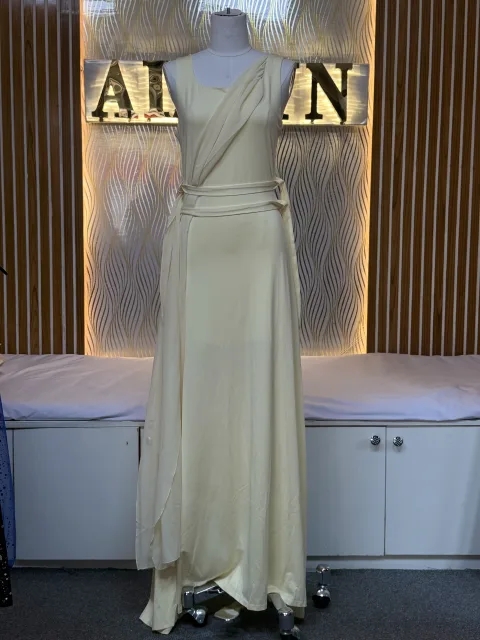 Draped Wrap Satin Gown