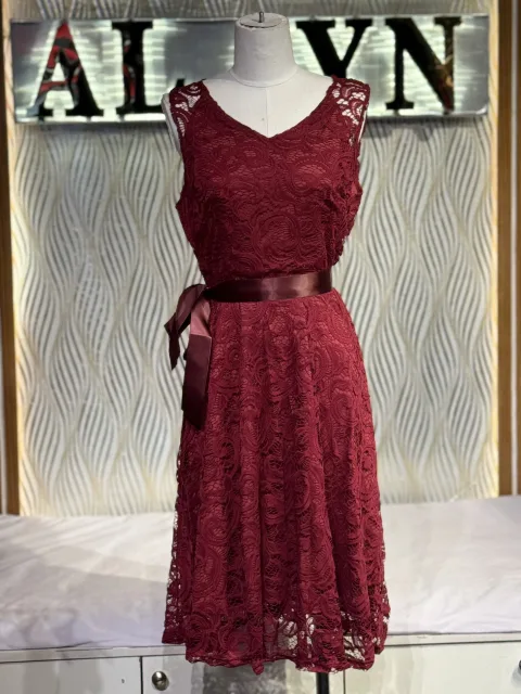 Lace Bow Belt Midi Dress