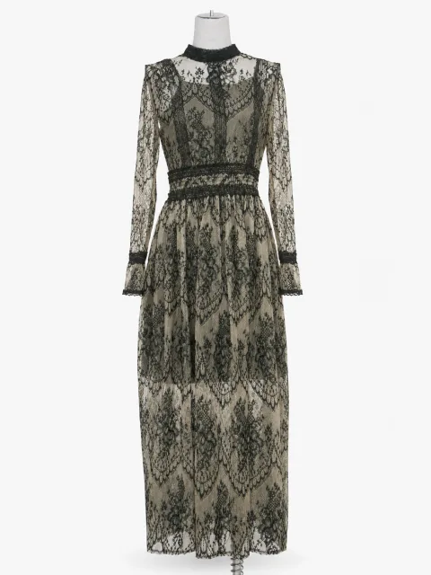 Lace Overlay Maxi Dress