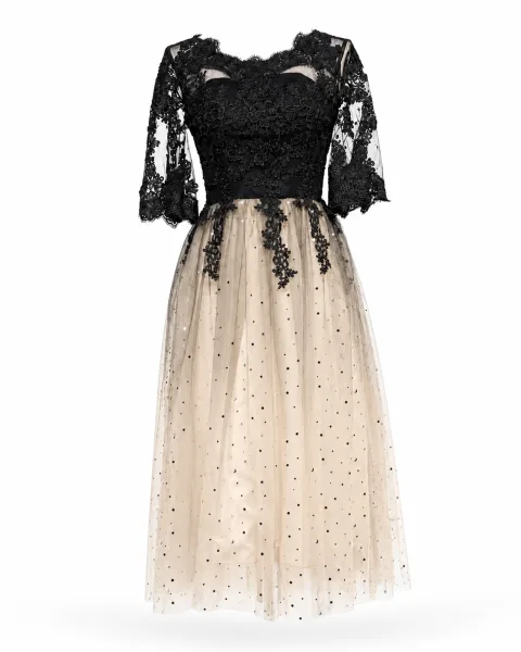 Lace Star Tulle Midi Dress