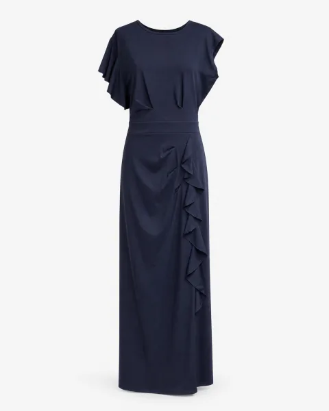 Flutter Ruffle Slit Maxi Dress - alternate view