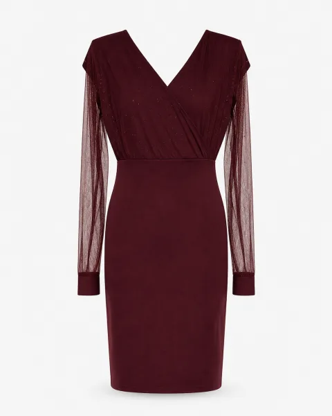 Glitter Tulle Wrap Mini Dress