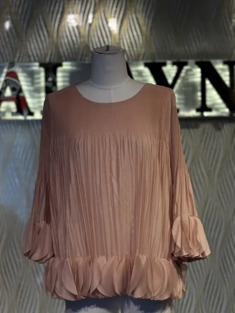 Pleated Petal Ruffle Top - alternate view