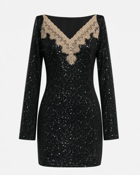 Rhinestone Glitter Bodycon Mini