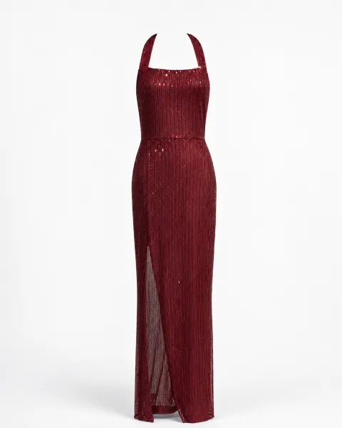 Halter Sequin Bodycon Gown