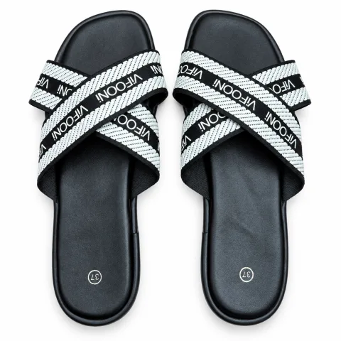 Cross-Strap Slide Sandals