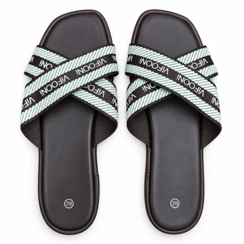 Cross-Strap Slide Sandals - বিকল্প ছবি