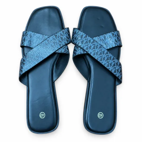 Glitter Cross-Strap Flat Slides - বিকল্প ছবি