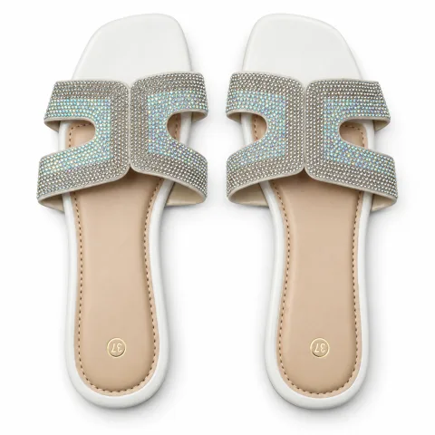 Geometric Cutout Rhinestone Slides