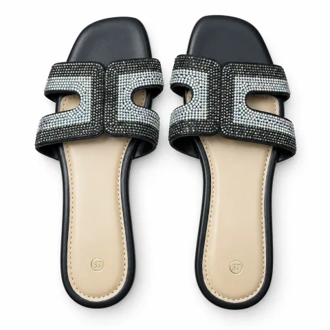 Geometric Cutout Rhinestone Slides - বিকল্প ছবি