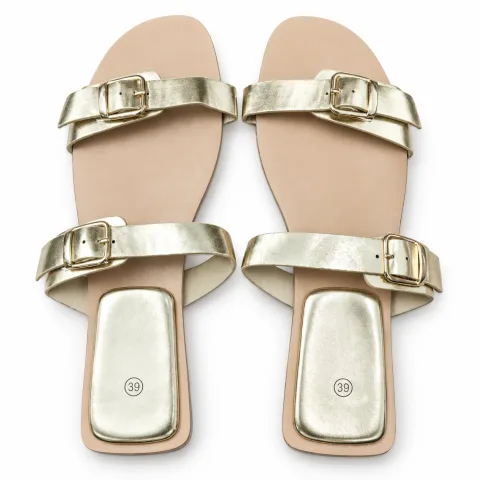 Metallic Double-Buckle Flat Slides - বিকল্প ছবি