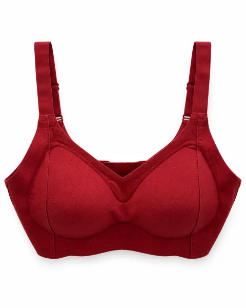 Textured Molded-Cup Bra with Adjustable Straps - বিকল্প ছবি