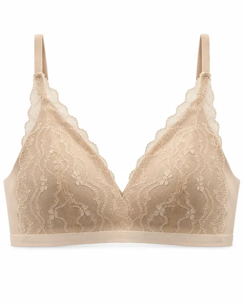 Floral Lace V-Neck Bralette - বিকল্প ছবি
