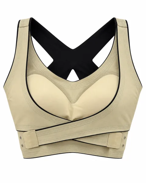 Padded Cross-Back Bra with Wraparound Bands - বিকল্প ছবি