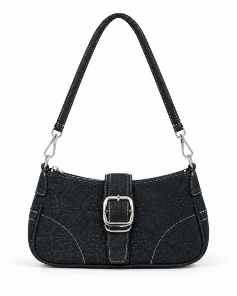 Denim Chain Buckle Bag - বিকল্প ছবি