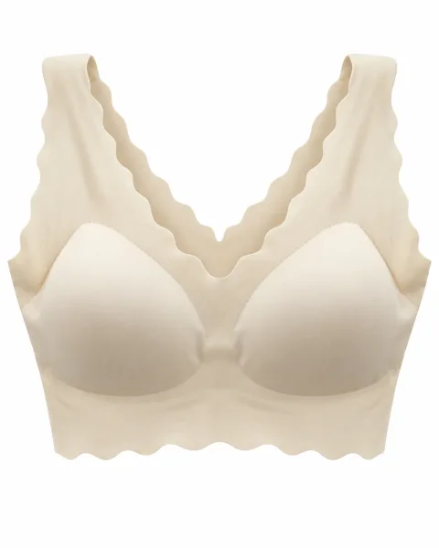 Wide-Strap Scalloped Padded Bra - Style 6009