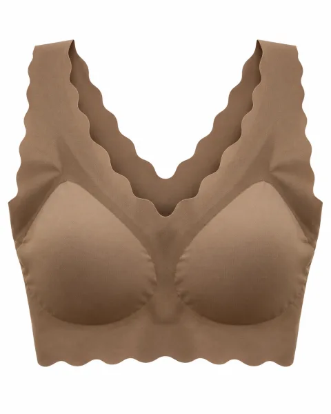 Wide-Strap Scalloped Padded Bra - Style 6009 - বিকল্প ছবি
