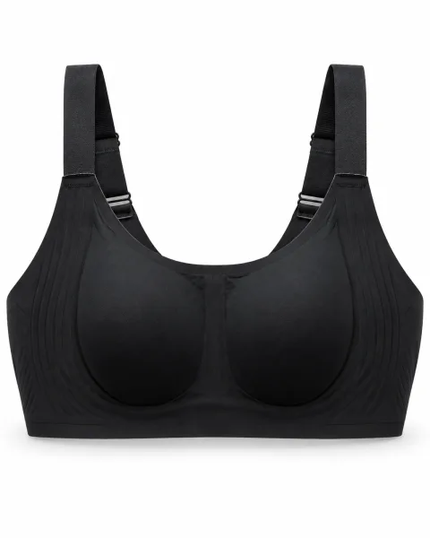 Women's Ribbed-Panel Full-Cup Bra with Wide Straps - alternate view