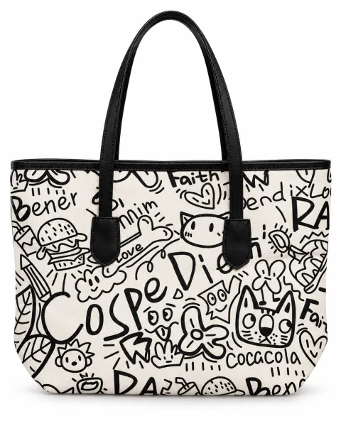 Graffiti Canvas Tote - বিকল্প ছবি