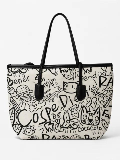 Graffiti Canvas Tote - alternate view