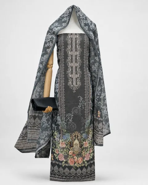 Zam Zam Gray Floral Vase Baroque