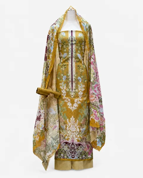 Zam Zam Mustard Floral Damask
