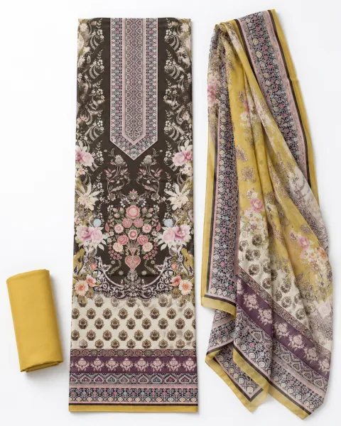 Zam Zam Brown Floral Panel Ethnic