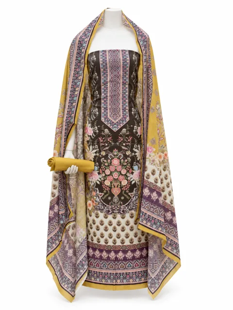 Zam Zam Brown Floral Panel Ethnic - বিকল্প ছবি