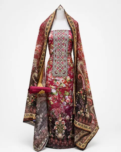 Zam Zam Magenta Lace Panel Floral