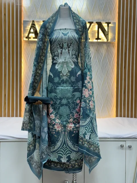 Zam Zam Teal Paisley Floral