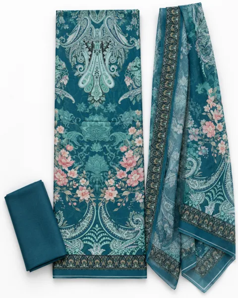 Zam Zam Teal Paisley Floral