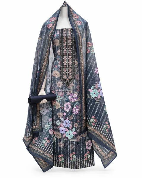Zam Zam Dark Navy Floral Panel - বিকল্প ছবি