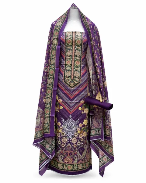 Zam Zam Purple Chevron Paisley - alternate view