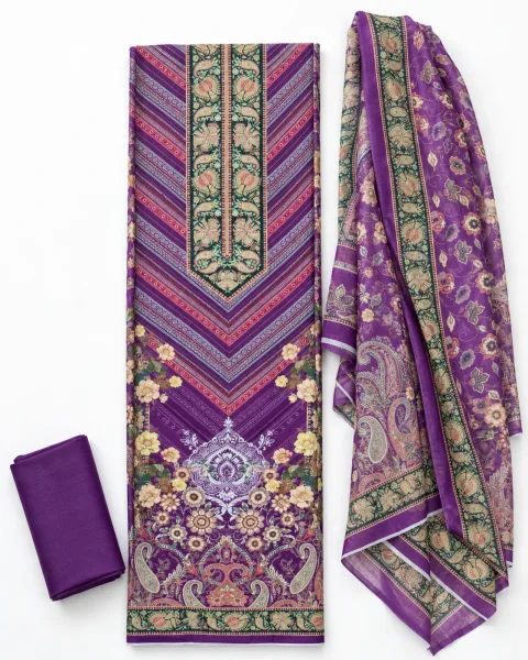 Zam Zam Purple Chevron Paisley - alternate view
