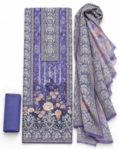 Zam Zam Purple Brocade Floral