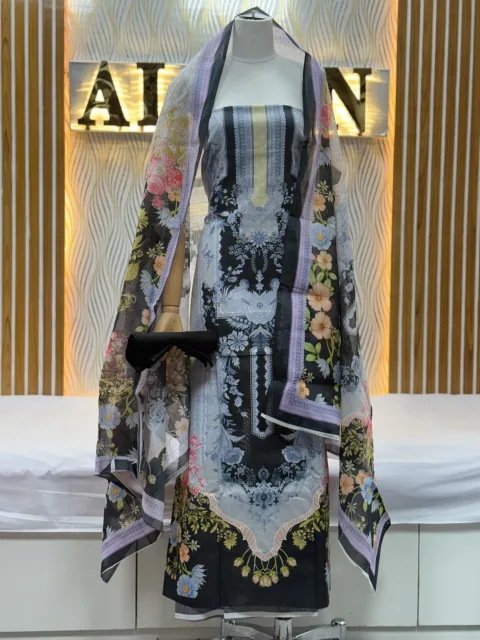 Zam Zam Floral Panel Striped Neck