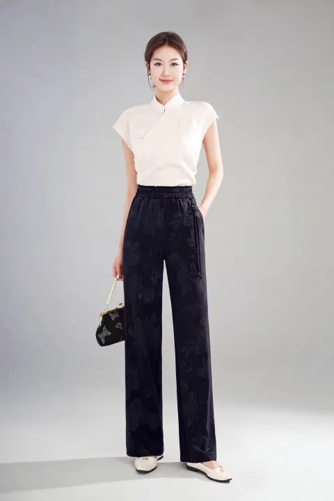 Comfort Desert Khaki & Midnight Black Straight-Leg Trousers