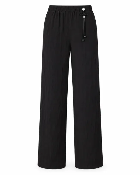 Stylish Midnight Black Tailored Trousers