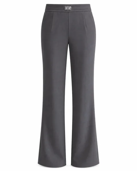 Stylish Moonlight Beige Flare Trousers - alternate view