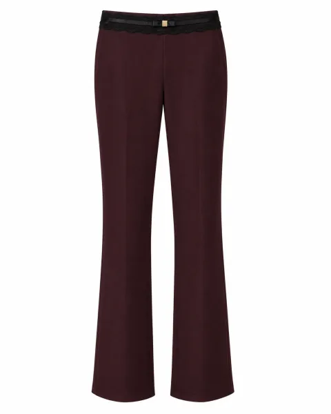 Comfort Plum Wine Flare Trousers - alternate view