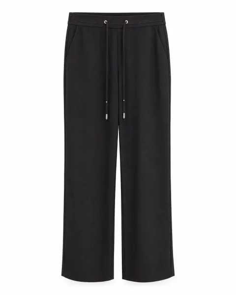 Premium Wide-Leg Trousers - Black & Beige