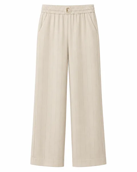Comfort Off-white/Cream Floor-Length Trousers - alternate view