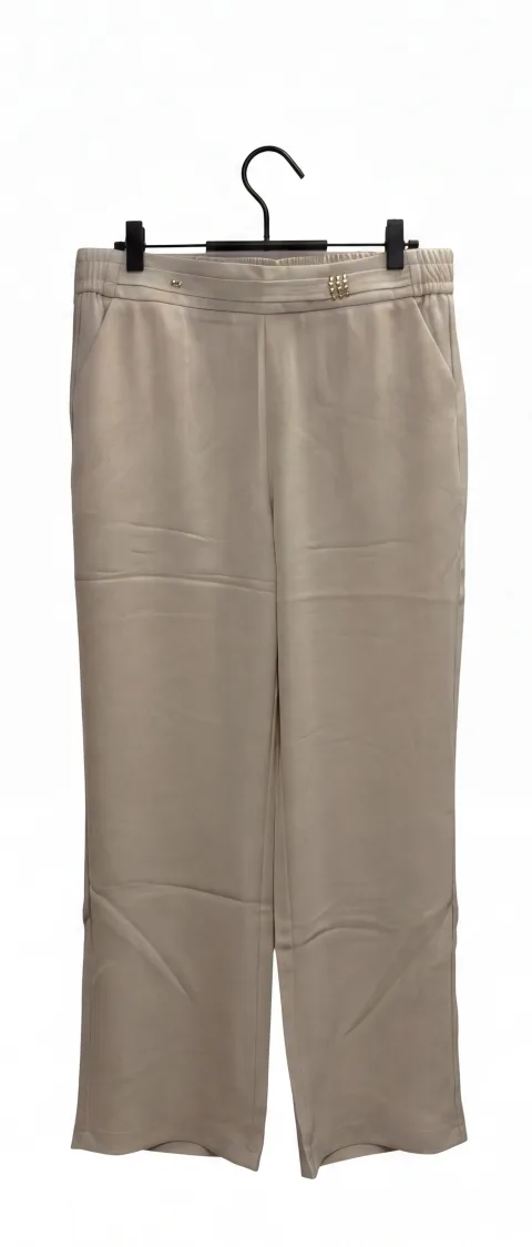 Stylish Apricot Cream Straight-Leg Trousers