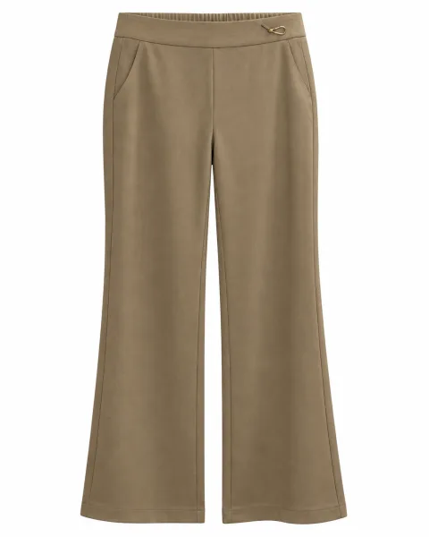 Stylish Desert Khaki Flare Trousers