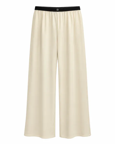 Trend Cream Yellow Floor-Length Trousers - alternate view